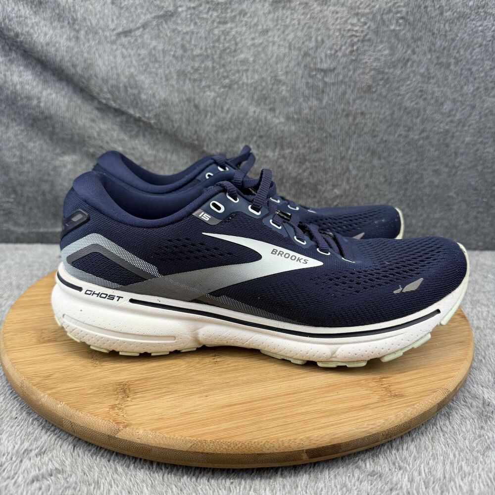 Brooks Ghost 15 Shoes Womens Size 8.5 Blue Mesh Running Sneakers 1203801B450